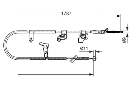 BOSCH Трос ручного тормоза лев. SUZUKI SX4 06- Bosch 1987482435
