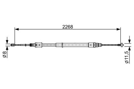 Трос ручного тормоза зад. лев. /прав. CITROEN C5 08- bosch 1987482409 на Ситроен С5 х7