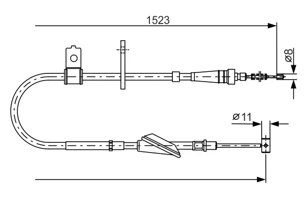 BOSCH Трос ручного тормоза зад. прав SUBARU Justy 03-, SUZUKI Ignis Bosch 1987482092 (фото 1)