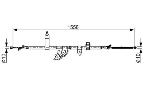 Трос торм лев. TOYOTA YARIS -11 bosch 1987482512