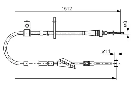 BOSCH Трос торм. зад. лев. SUZUKI IGNIS -03 Bosch 1987482176