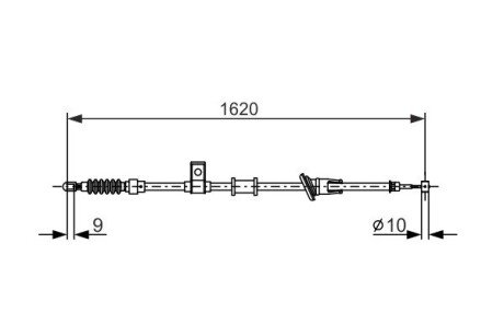 VOLVO Трос ручного тормоза 1615/1470 мм S40 00- bosch 1987477893 на Вольво S40