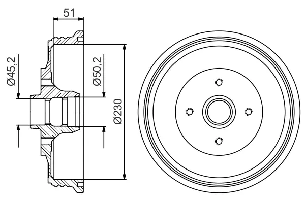 BOSCH VW Тормозной барабан Caddy II 95-03 bosch 0986477178