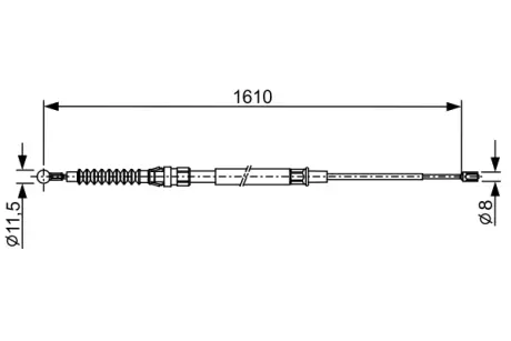 BOSCH VW Трос ручного тормоза задн. лев./прав. 1610/940 мм TOURAN 03- bosch 1987482326 Фольксваген Туран