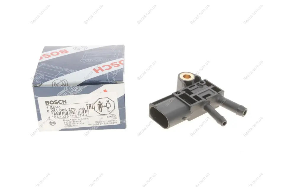 Датчик давления наддува MB Sprinter(906)/Vito(639) OM642/646/651 (пр-во BOSCH) bosch 0 281 006 278