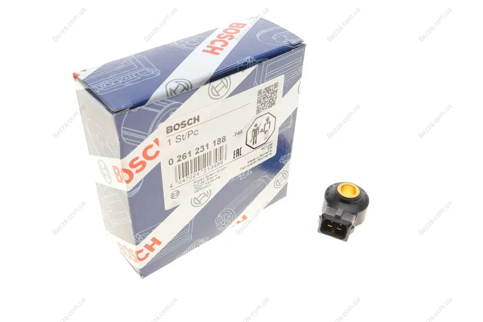 Датчик детонации CITROEN, MВ, OPEL, PEUGEOT(пр-во) bosch 0261231188