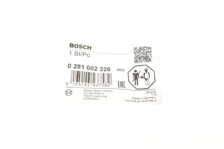 Датчик тиску наддуву bosch 0281002326