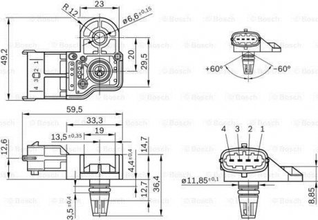 Датчик вакууму bosch 0 281 006 051