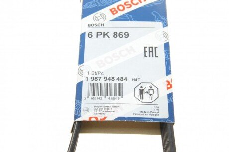 Дорiжковий ремінь 6PK869 bosch 1987948484