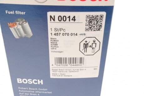 Фильтр топливный bosch 1457070014