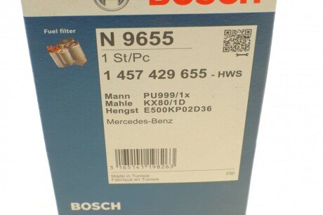 Фильтр топливный дизельный H=203mm DB Actros, Citaro OM457;541;542 96- bosch 1457429655