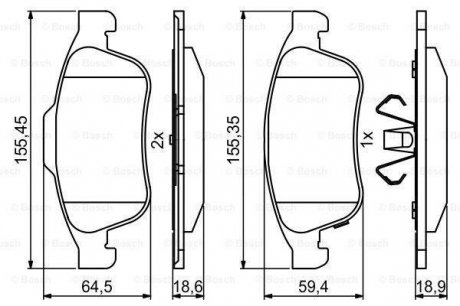 Тормозні (гальмівні) колодки bosch 0 986 494 826