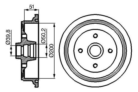 Гальмiвний барабан bosch 0986477016 на Ауди 80 б3