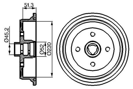 Гальмiвний барабан bosch 0986477029 на Ауди 100 с4