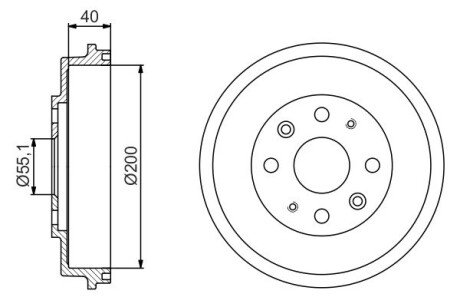 Гальмівний барабан bosch 0 986 477 191 на Мазда Демио dw3w