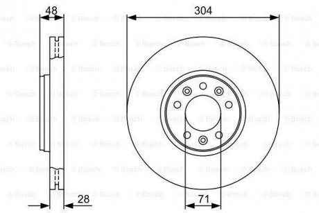 Вентильований гальмівний диск bosch 0 986 479 C53