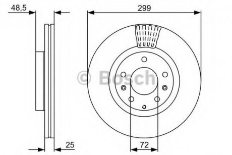 Вентильований гальмівний диск bosch 0 986 479 C74