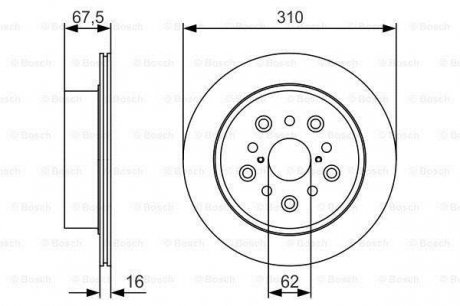 Вентильований гальмівний диск bosch 0 986 479 R25