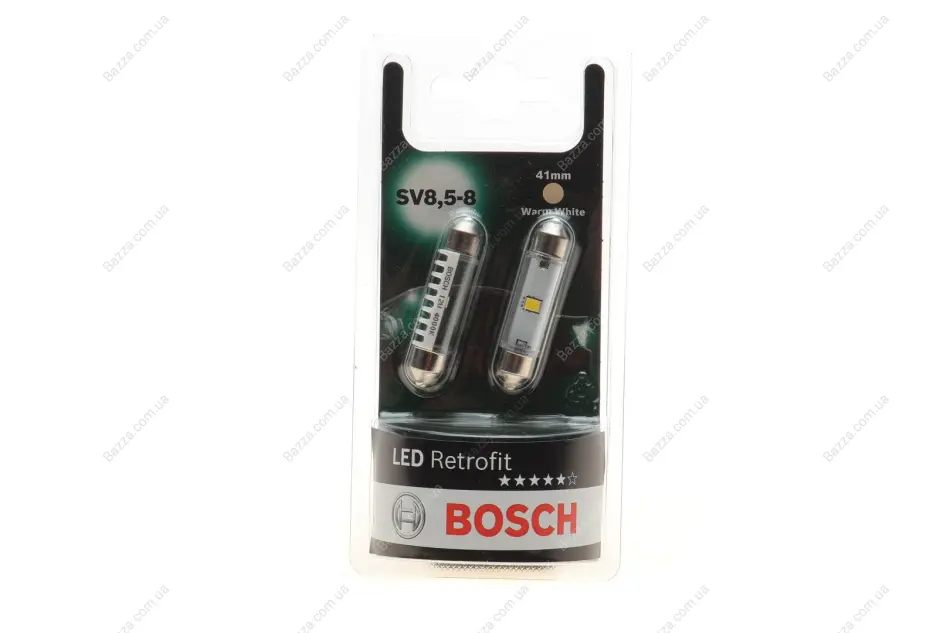 (к/т 2 шт) Автолампа светодиодная 12V 1W SV8,5-8 WARM bosch 1987301510