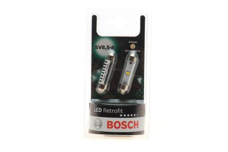 (к/т 2 шт) Автолампа светодиодная 12V 1W SV8,5-8 WARM bosch 1987301510 на Вольво 960