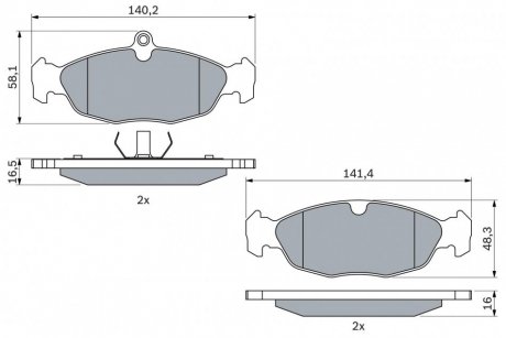 Передние тормозные колодки bosch 0986460938