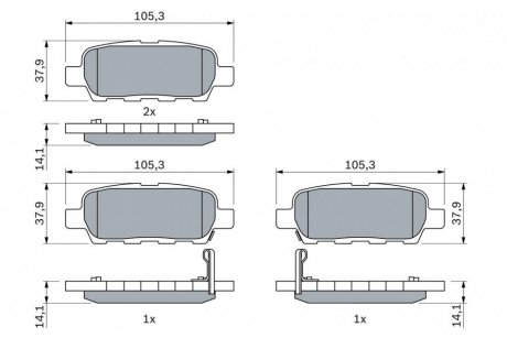 Задние тормозные колодки bosch 0986494090