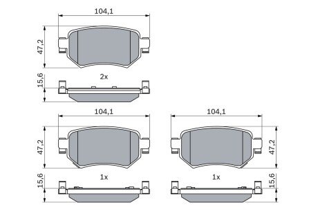 Колодки ручного (стоячого) гальма bosch 0986460010