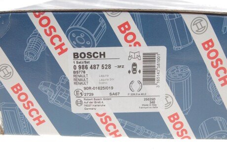 Колодки ручного (стоячого) гальма bosch 0 986 487 528