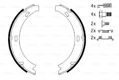Колодки ручного (стоячого) гальма Bosch 0 986 487 584