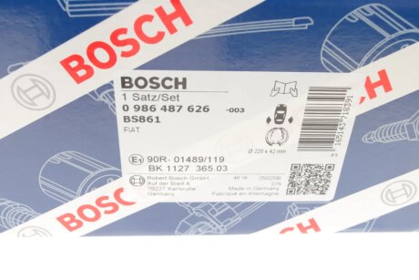 Колодки ручного (стоячого) гальма bosch 0986487626
