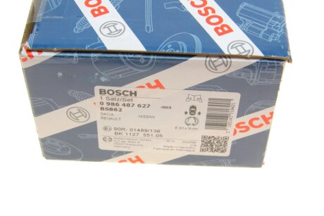 Колодки ручного (стоячого) тормоза bosch 0986487627