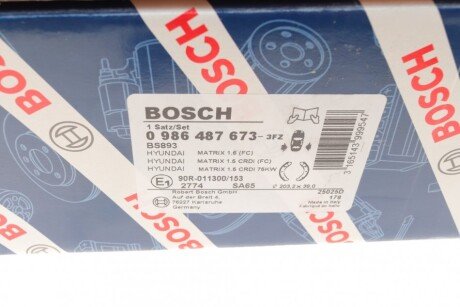 Колодки ручного (стоячого) гальма bosch 0986487673
