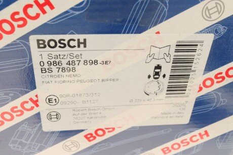 Колодки ручного (стоячого) гальма bosch 0 986 487 898