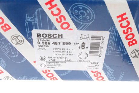 Колодки ручного (стоячого) гальма bosch 0986487899