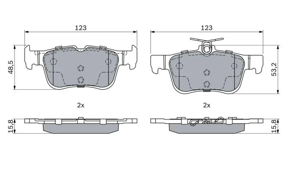 Колодки ручного (стоячого) гальма Bosch 0986494888 (фото 1)