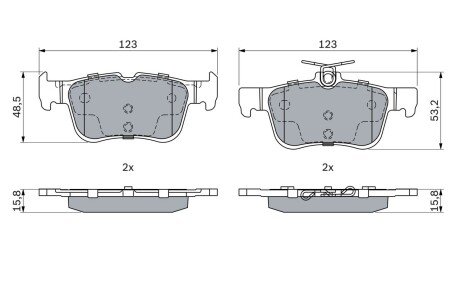 Колодки ручного (стоячого) гальма bosch 0986494888