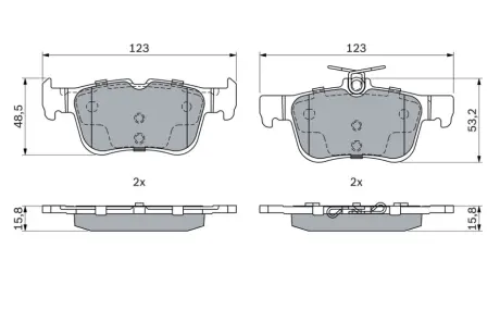Колодки ручного (стоячого) гальма Bosch 0986494888