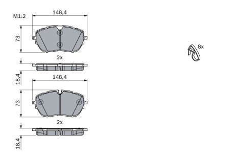 Комплект гальмівних колодок bosch 0986494946