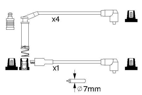 Высоковольтные провода для свечей зажигания bosch 0 986 357 127