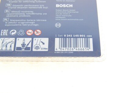 Свечи зажигания bosch 0 241 145 801