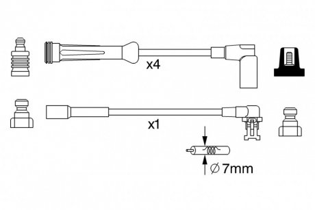 Высоковольтные провода для свечей зажигания bosch 0 986 357 250