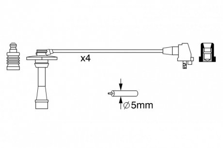 Высоковольтные провода для свечей зажигания bosch 0 986 357 259