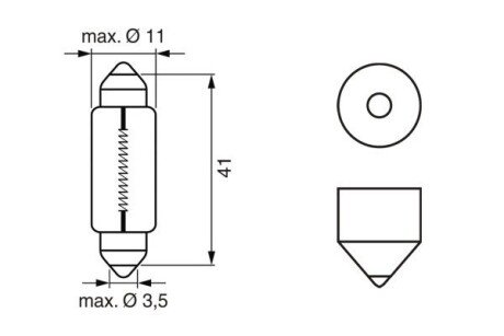 Лампа 24V софитная C5W24V 5W SV8.5-8 bosch 1987302520