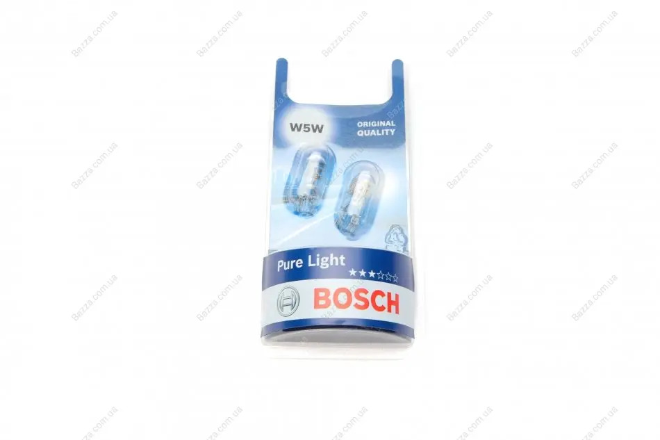 Лампа BOSCH 12V 5W W5W (W2,1x9,5d) 2шт Bosch 1987301026 (фото 1)