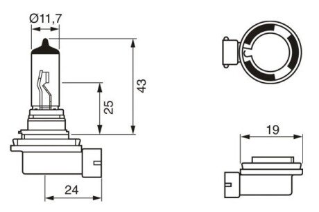 Лампа галогенная Trucklight H11 24V 70W bosch 1 987 302 481