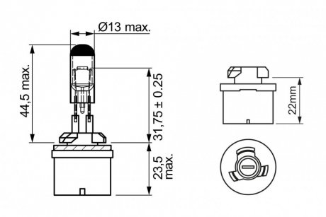 Лампа накаливания 12V 27W H27W/1 PURE LIGHT bosch 1 987 302 024