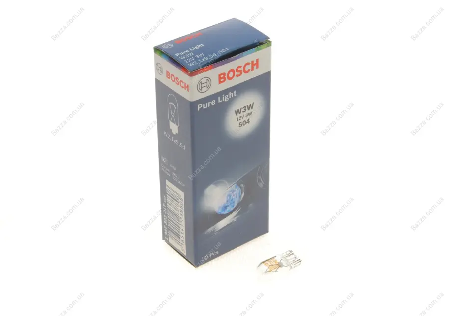Лампа накаливания 12V 3W W3W PURE LIGHT (пр-во) bosch 1987302217
