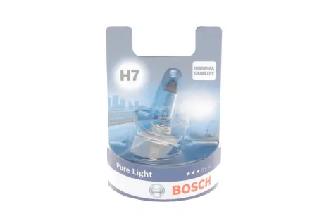 Лампа накаливания 12V 55W H7 PURE LIGHT (blister 1 шт) (пр-во) Bosch 1987301012