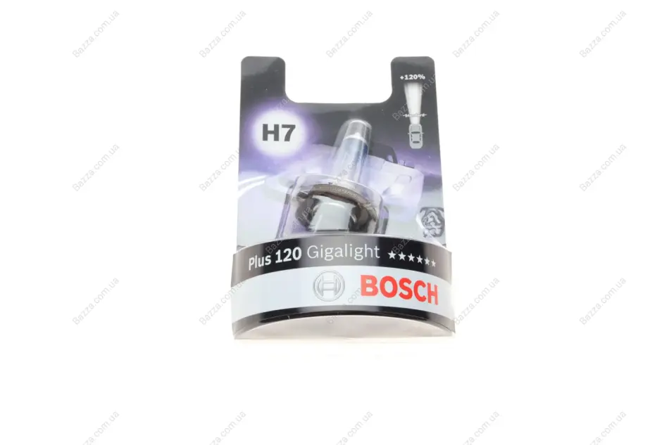 Лампа накаливания H7 12V 55W PX26d GigaLight +120 (blister 1шт) (пр-во) Bosch 1 987 301 110 (фото 1)