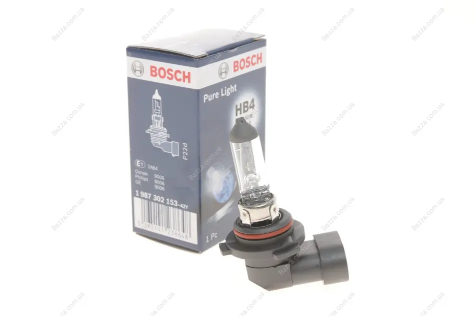 Лампа накаливания HB4 12V 51W P22d PURE LIGHT (пр-во) bosch 1 987 302 153